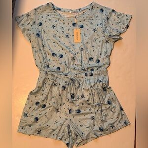 NWT Women’s Pajama Shorts Set V-Neck Short Sleeves Pockets XL